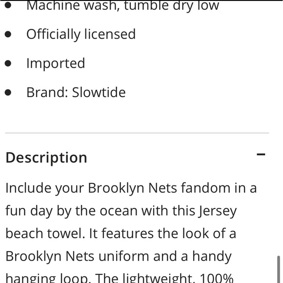 BROOKLYN NETS 💦 SLOWTIDE BEACH TOWEL NWT - Picture 3 of 7
